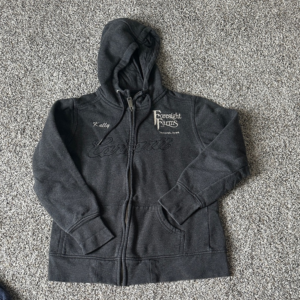 Carhartt Gray Hoodie with Yellow Logo